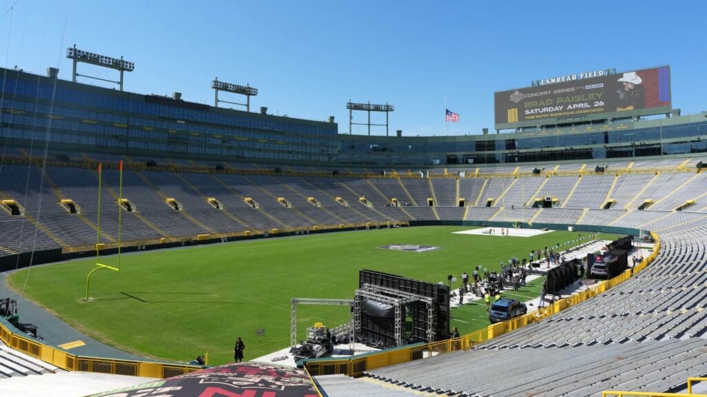 Apr 23, 2025; Green Bay, WI, USA; A general overall view of Lambeau Field, the site of the 2025 NFL Draft
