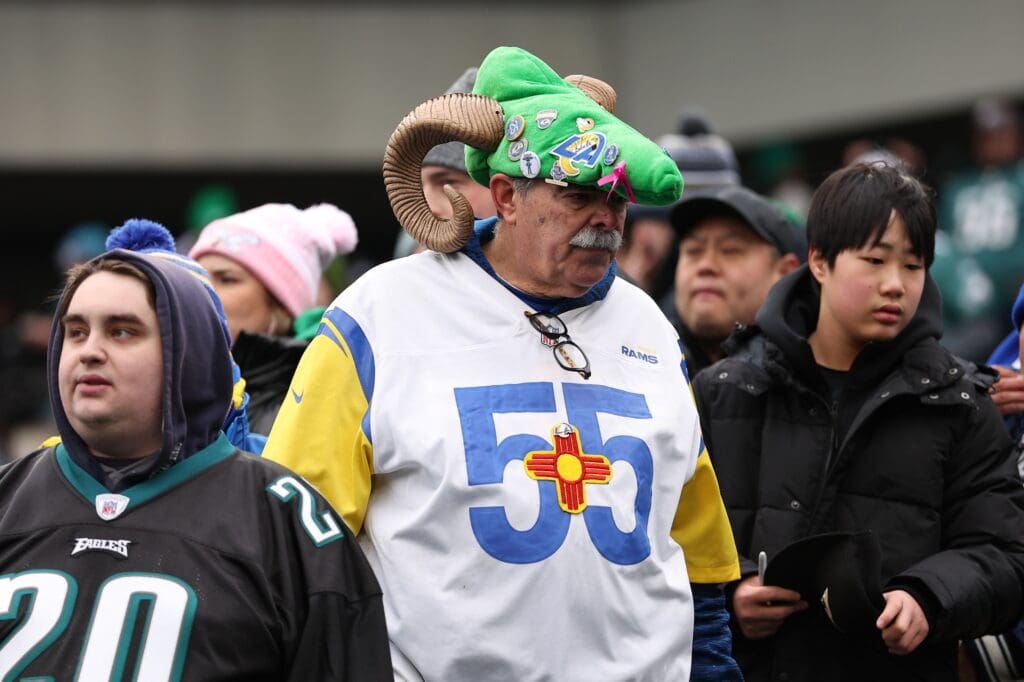 Jan 19, 2025; Philadelphia, Pennsylvania, USA; Fans look on prior to the game between the Los Angeles Rams and the Philadelphia Eagles in a 2025 NFC divisional round game at Lincoln Financial Field.