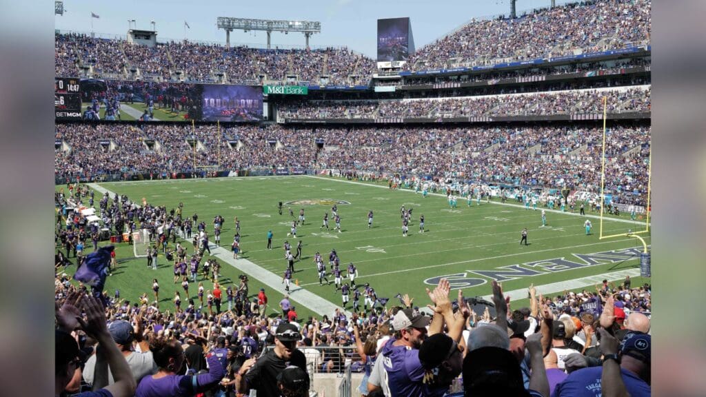 Sep 18, 2022; Baltimore, Maryland, USA; A general view of M&T Bank Stadium in the first quarter with the Baltimore Ravens against the Miami Dolphins at M&T Bank Stadium.