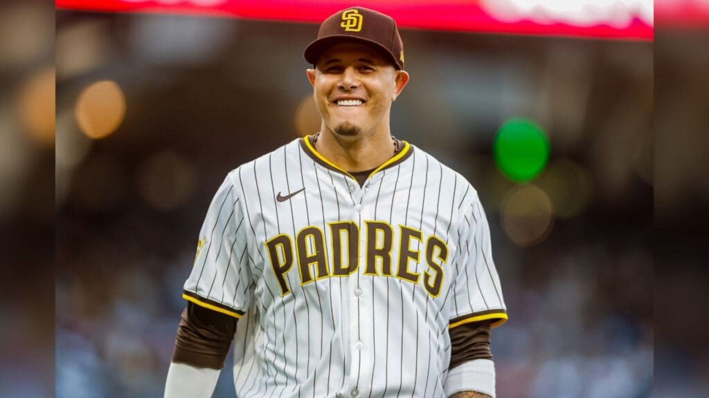 Jun 24, 2025; San Diego, California, USA; San Diego Padres third baseman Manny Machado (13) comes off the field during the third inning against the Washington Nationals at Petco Park.