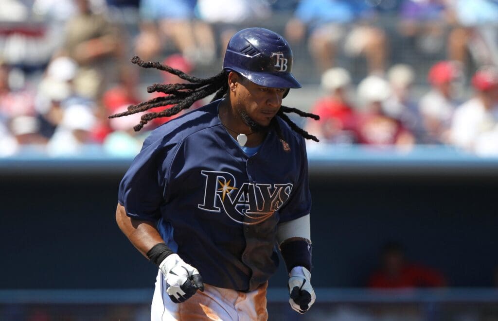 March 23, 2011; Port Charlotte, FL, USA; Tampa Bay Rays left fielder Manny Ramirez (24) walks during their spring training game against the Philadelphia Phillies at Charlotte Sports Park.