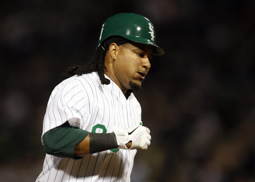 Sep 17, 2010; Chicago, IL, USA; Chicago White Sox designated hitter Manny Ramirez rounds the bases after hitting a solo home run during the fourth inning against the Detroit Tigers at US Cellular Field.