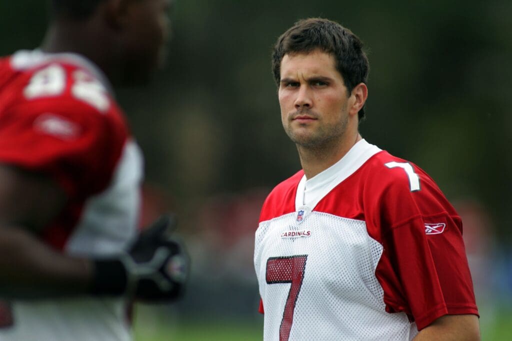 Aug 15 2006; Flagstaff, AZ, USA; Arizona Cardinals quarterback (11) Matt Leinart attends his first practice at Northern Arizona University.