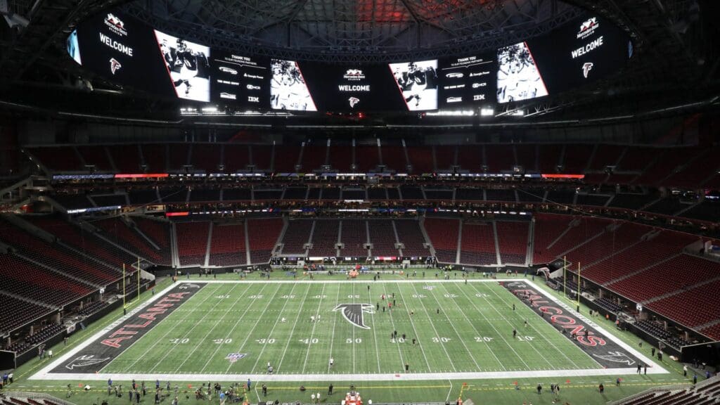 Nov 28, 2019; Atlanta, GA, USA; General view before the game between the New Orleans Saints and the Atlanta Falcons at Mercedes-Benz Stadium