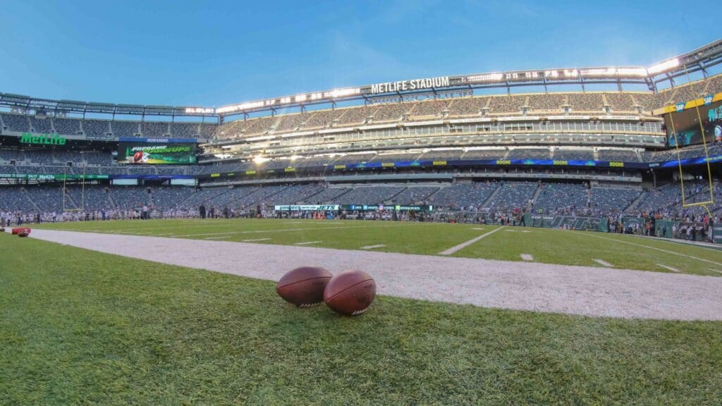 Aug 27, 2016; East Rutherford, NJ, USA; A general view of the field at MetLife Stadium before the preseason game between the New York Jets and the New York Giants. The Giants won, 21-20.