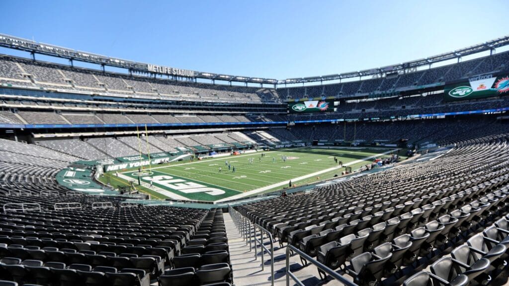 Nov 29, 2020; East Rutherford, New Jersey, USA; A general view of MetLife Stadium is seen before a game between the New York Jets and the Miami Dolphins