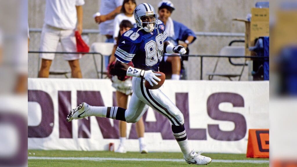 Oct 23, 1994; Tempe, AZ, USA; FILE PHOTO; Dallas Cowboys receiver Michael Irvin (88) in action against the Arizona Cardinals at Sun Devil Stadium