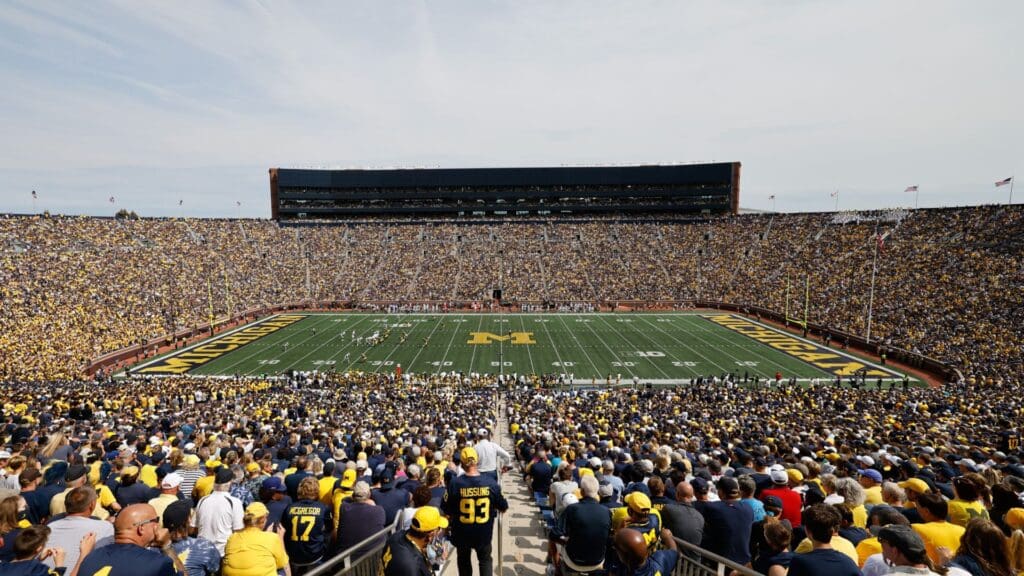 Sep 4, 2021; Ann Arbor, Michigan, USA; General view Michigan Wolverines during the second half of the game between the Western Michigan Broncos and the Michigan Wolverines at Michigan Stadium.