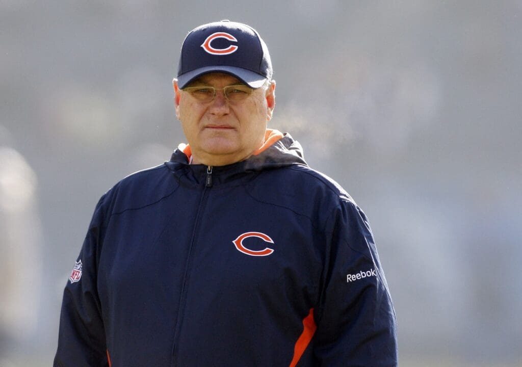 Dec 18, 2011; Chicago, IL, USA; Chicago Bears offensive coordinator Mike Martz before the game against the Seattle Seahawks at Soldier Field.