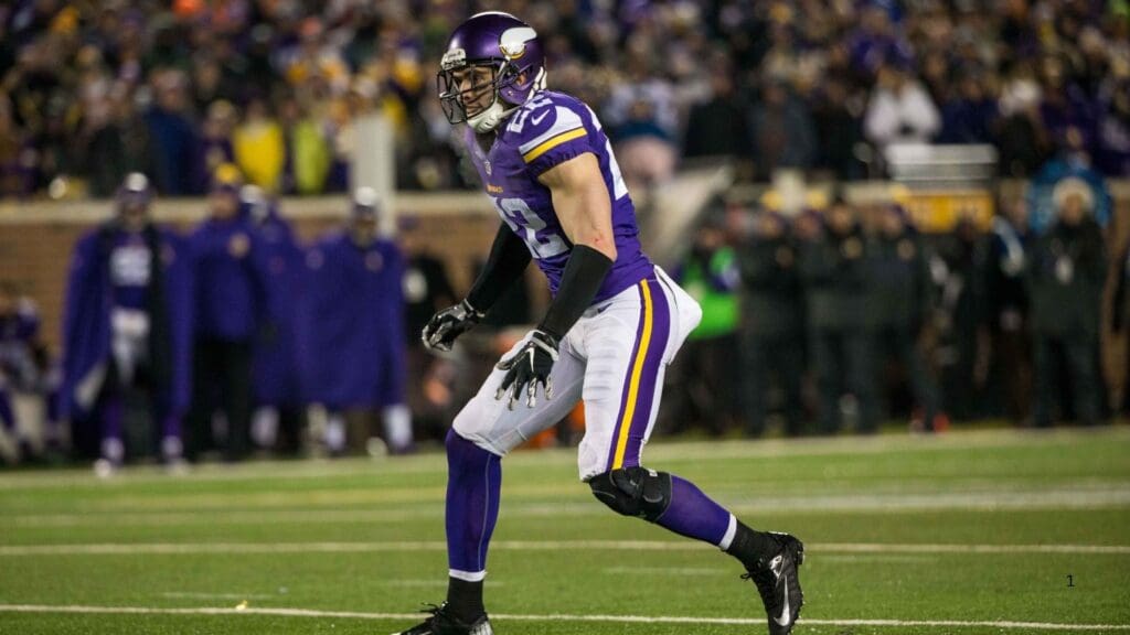 Dec 27, 2015; Minneapolis, MN, USA; Minnesota Vikings safety Harrison Smith (22) against the New York Giants at TCF Bank Stadium. The Vikings defeated the Giants 49-17.