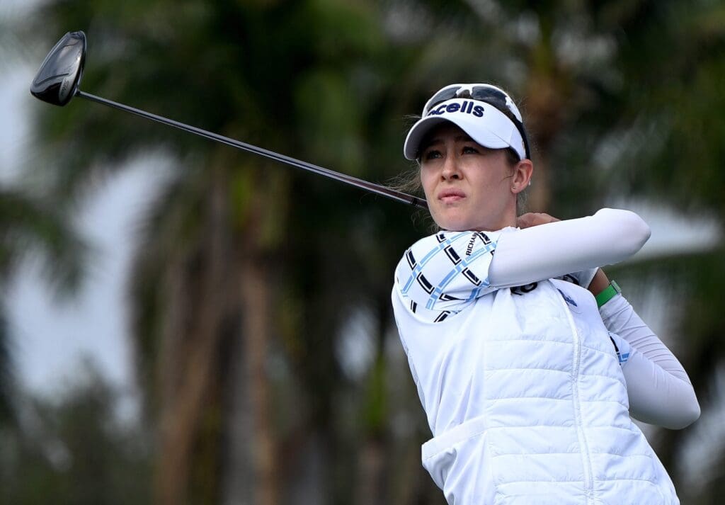 Nelly Korda tees off on the 9th hole during the second round of 2022 CME Group Tour Golf Championship at the Tiburon Golf Club in Naples on Friday, Nov. 18, 2022. Dsc 2647 Syndication The News Press