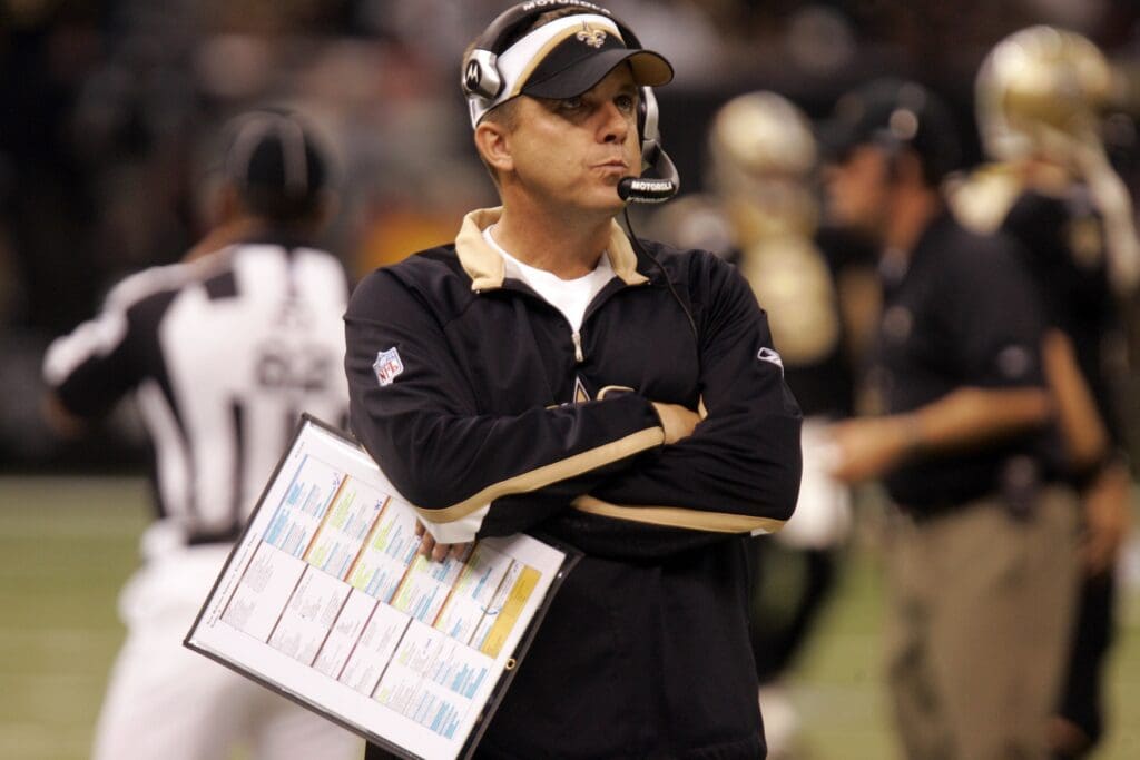 Sept 24, 2007; New Orleans, LA, USA; New Orleans Saints head coach Sean Payton on the sidelines against the Tennessee Titans during the first half at the Louisiana Superdome.