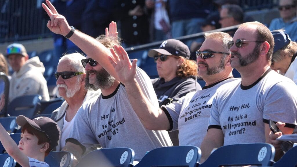 Mar 6, 2025; Tampa, Florida, USA; New York Yankees fans before the game against the Minnesota Twins at George M. Steinbrenner Field.