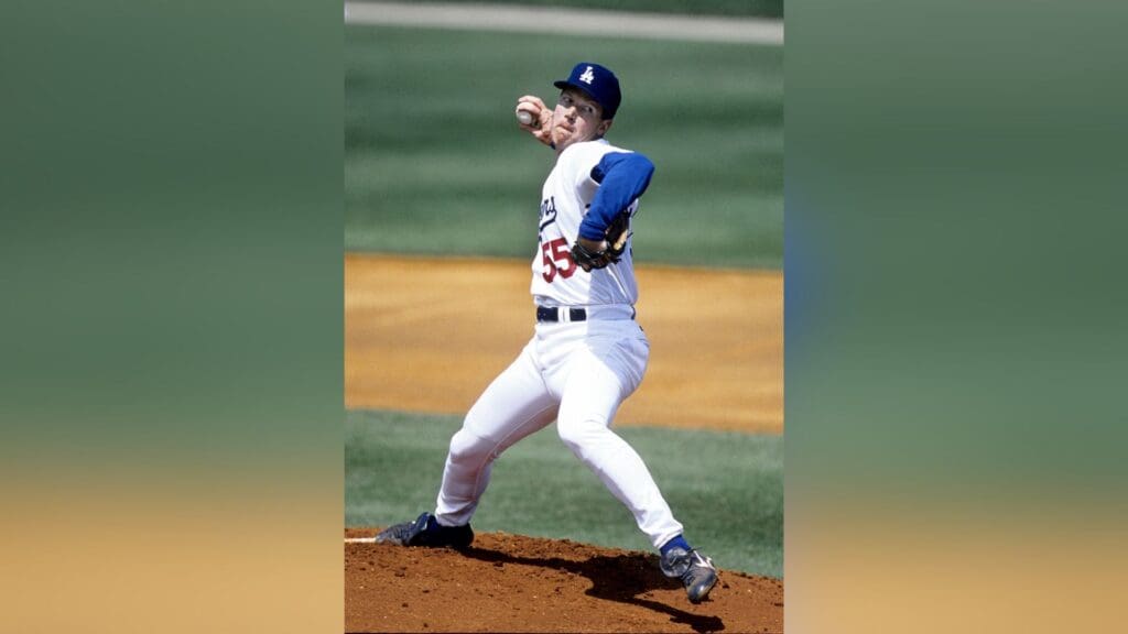 2000, Vero Beach, FL, USA; FILE PHOTO; Los Angeles Dodgers pitcher Orel Hershiser in action on the mound at Holman Stadium during spring training.