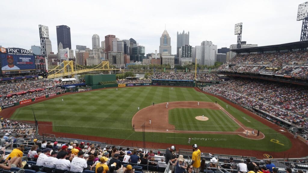 Jul 21, 2024; Pittsburgh, Pennsylvania, USA; General view as the Pittsburgh Pirates host the Philadelphia Phillies during the fourth inning at PNC Park