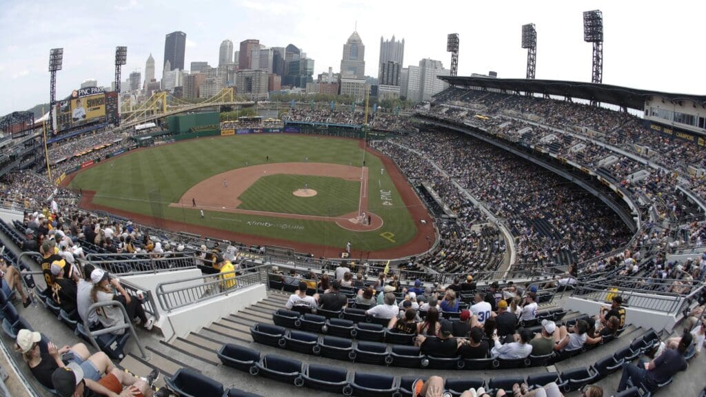 Jun 11, 2023; Pittsburgh, Pennsylvania, USA; General view as the Pittsburgh Pirates host the New York Mets during the fourth inning at PNC Park