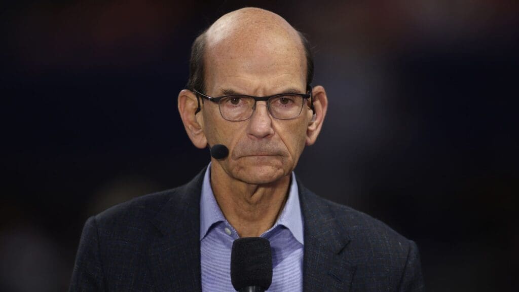Dec 7, 2024; Atlanta, GA, USA; ESPN announcer Paul Finebaum before the 2024 SEC Championship game at Mercedes-Benz Stadium.