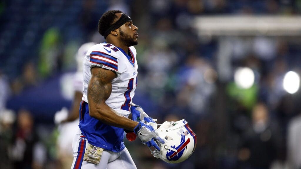 Nov 7, 2016; Seattle, WA, USA; Buffalo Bills wide receiver Percy Harvin (11) participates in pregame warmups against the Seattle Seahawks at CenturyLink Field.