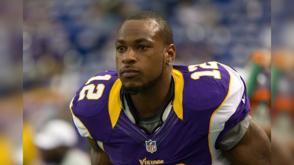 Aug 17, 2012; Minneapolis, MN, USA; Minnesota Vikings receiver Percy Harvin (12) during the game against the Buffalo Bills at the Metrodome.