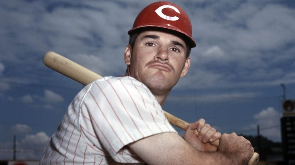 Unknown date; Cincinnati, OH; USA; FILE PHOTO; Cincinnati Reds infielder Pete Rose poses for a portrait at Crosley Field. Mandatory Credit: