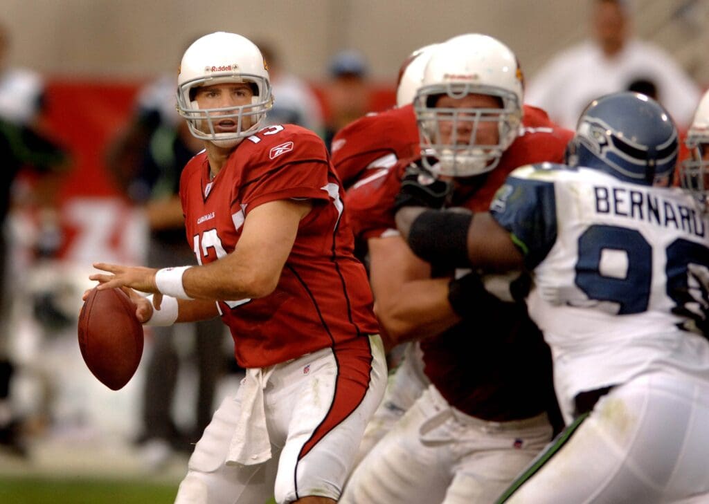Nov. 6, 2005; Tempe, AZ, USA; Quarterback (13) Kurt Warner of the Arizona Cardinals against the Seattle Seahawks at Sun Devil Stadium.
