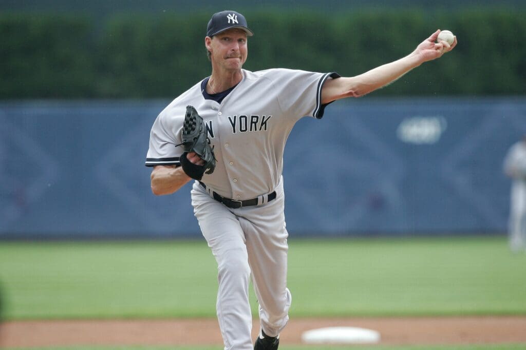 May 29, 2006; Detroit, MI, USA; New York Yankees starting pitcher (41) Randy Johnson who pitched a no-hitter into the 6th inning, delivers a pitch against the Detroit Tigers at Comerica Park.