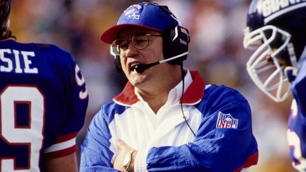 Nov 24, 1991; Tampa, FL, USA; New York Giants head coach Ray Handley on the sideline against the Tampa Bay Buccaneers at Tampa Stadium. FILE PHOTO;