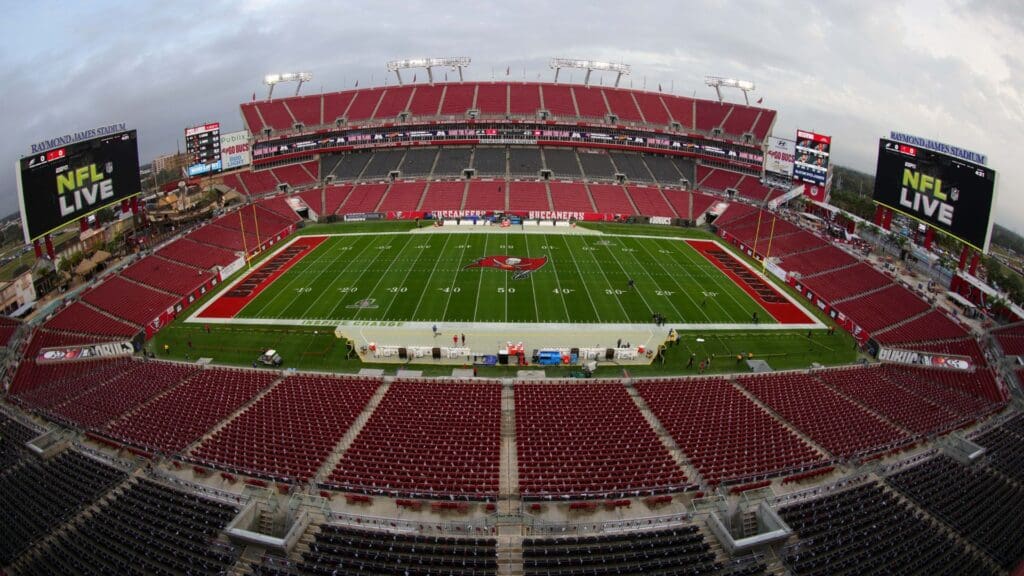 Jan 15, 2024; Tampa, Florida, USA; before an NFL NFC Wild Card playoff game between the Philadelphia Eagles and Tampa Bay Buccaneers at Raymond James Stadium.