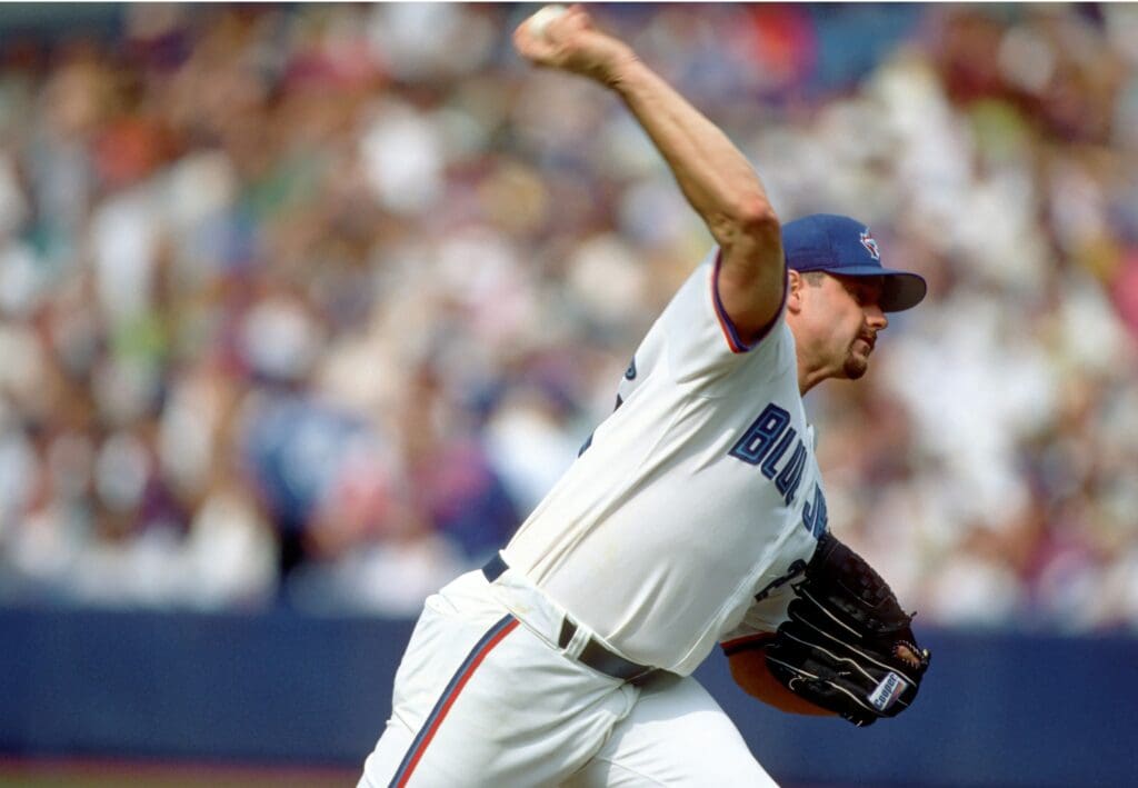Jun 1997; Tornoto, ON, Canada; FILE PHOTO; Roger Clemens of the Toronto Blue Jays in action during the 1997 season.