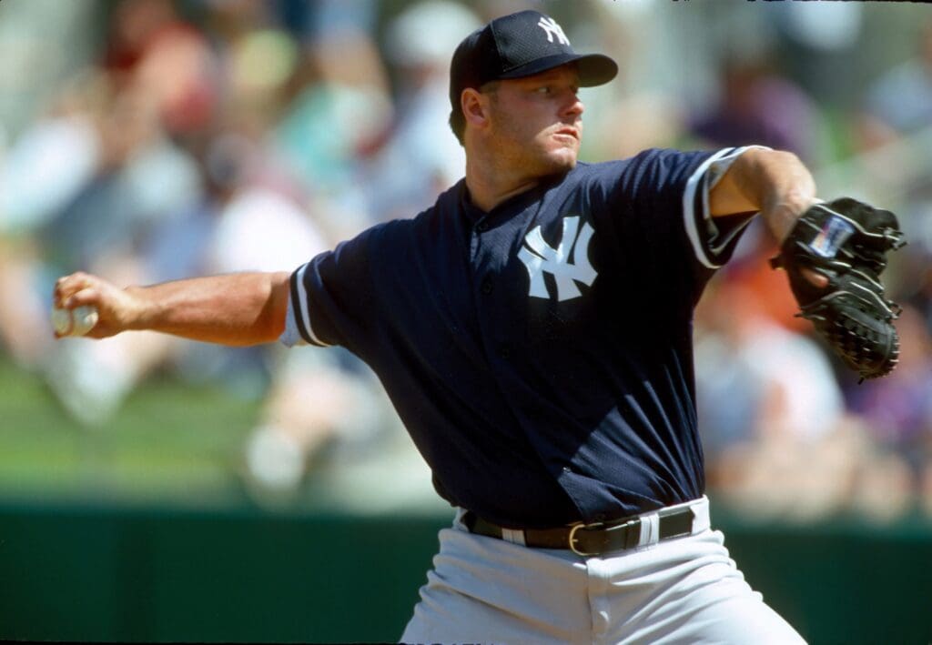 Mar 1999 ; Haines City, FL, USA; FILE PHOTO; Roger Clemens of the New York Yankees in spring training action against the Kansas City Royals at Baseball City.