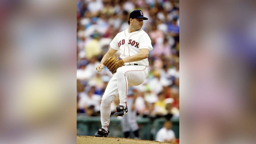 Jul 6, 1991; Boston, MA, USA, FILE PHOTO; Boston Red Sox pitcher Roger Clemens in action against the Detroit Tigers at Fenway Park.