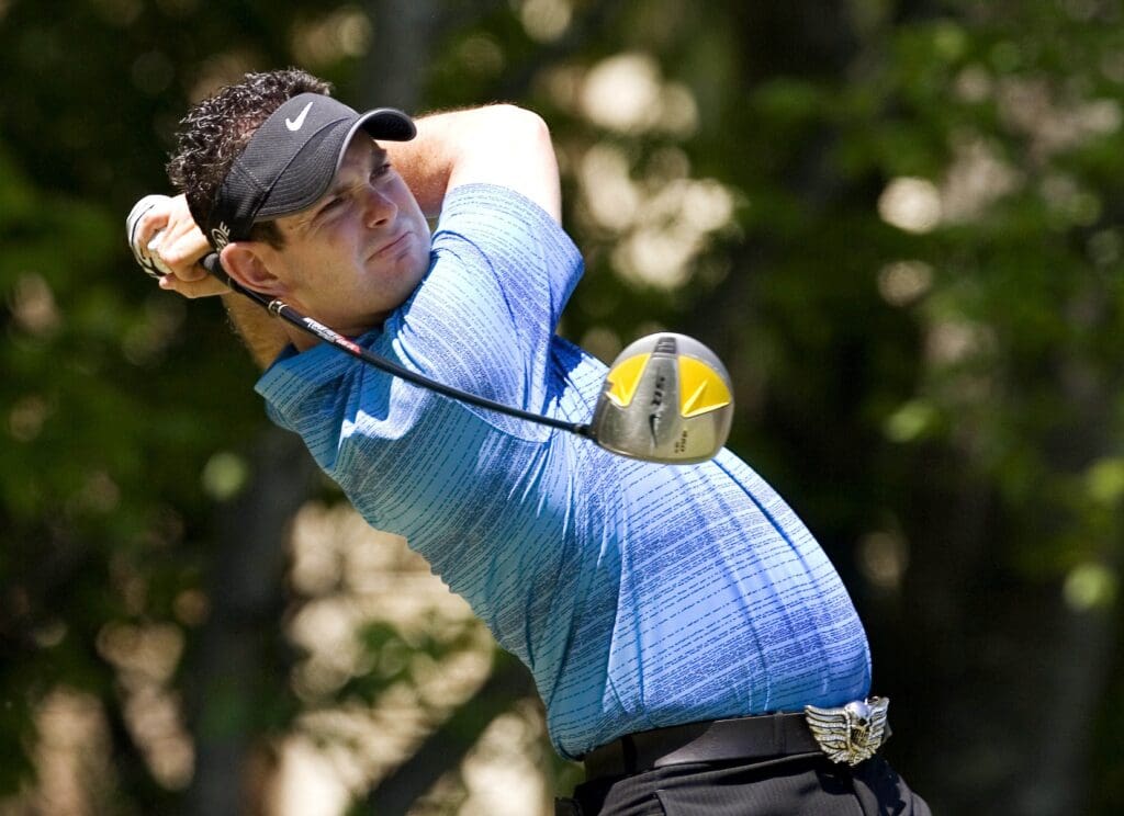 May 6, 2007, Charlotte, NC, USA; Rory Sabbatini tees off on the 5th hole at Quill Hollow Club in the final round of the Wachovia Championship.