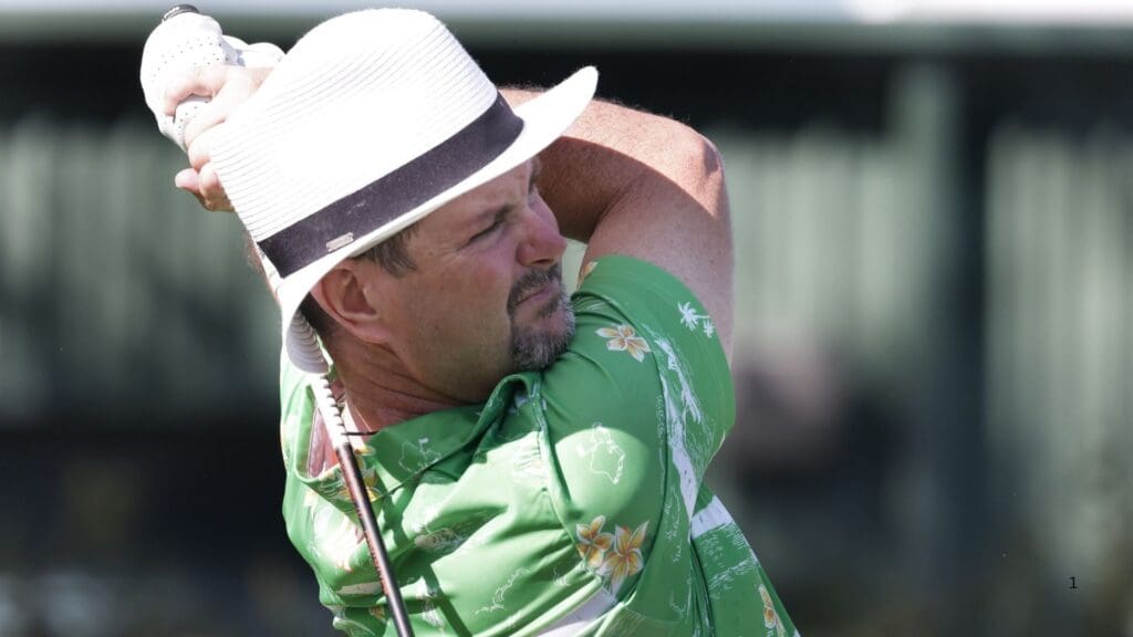 Mar 4, 2022; Orlando, Florida, USA; Rory Sabbatini hits his tee shot on the second hole during the second round of the Arnold Palmer Invitational golf tournament.