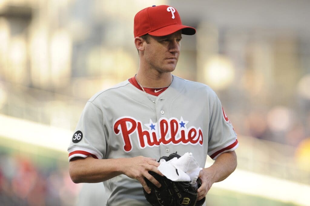July 30, 2010; Washington, DC, USA; Philadelphia Phillies starting pitcher Roy Oswalt at Nationals Park.
