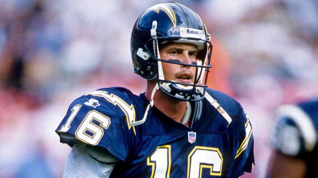 Oct 25, 1998; San Diego, CA, USA; FILE PHOTO; San Diego Chargers quarterback Ryan Leaf (16) reacts against the Seattle Seahawks at Jack Murphy Stadium