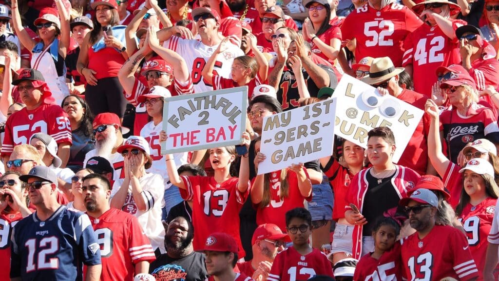 Oct 6, 2024; Santa Clara, California, USA; San Francisco 49ers fans during the fourth quarter against the Arizona Cardinals at Levi's Stadium.