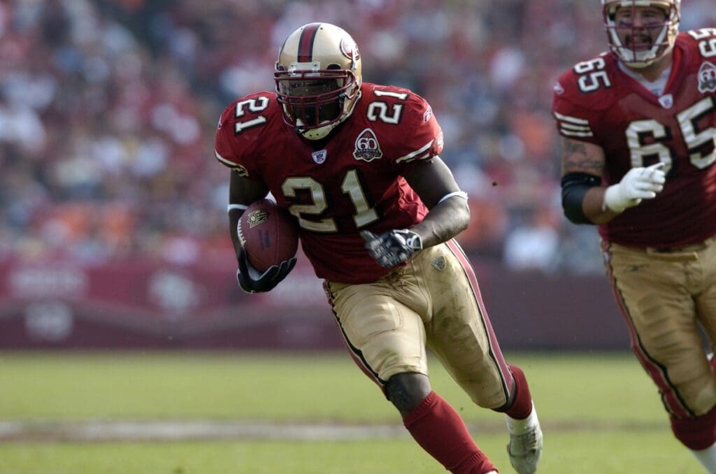 Nov 19, 2006 San Francisco, CA, USA: San Francisco 49ers running back (21) Frank Gore runs for yards during the 2nd quarter against the Seattle Seahawks at Monster Park in San Francisco, CA.