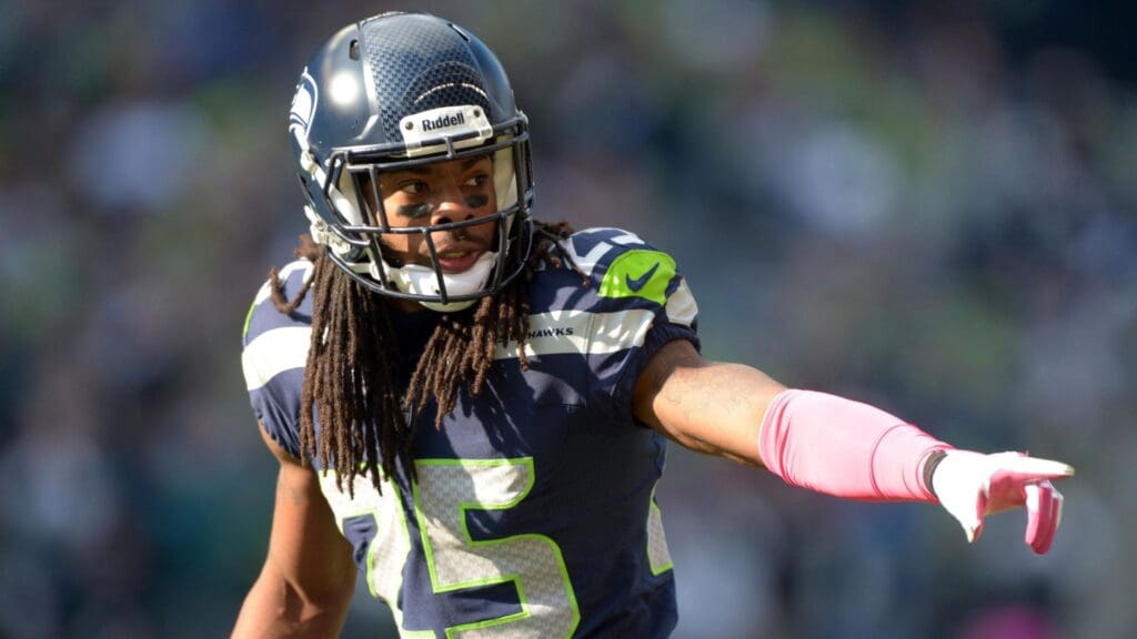 Oct 13, 2013; Seattle, WA, USA; Seattle Seahawks cornerback Richard Sherman (25) during the game against the Tennessee Titans at CenturyLink Field. The Seahawks defeated the Titans 20-13.