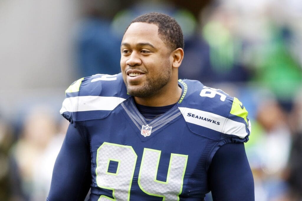 Dec 28, 2014; Seattle, WA, USA; Seattle Seahawks defensive tackle Kevin Williams (94) stretches during pre game warmups against the St. Louis Rams at CenturyLink Field.