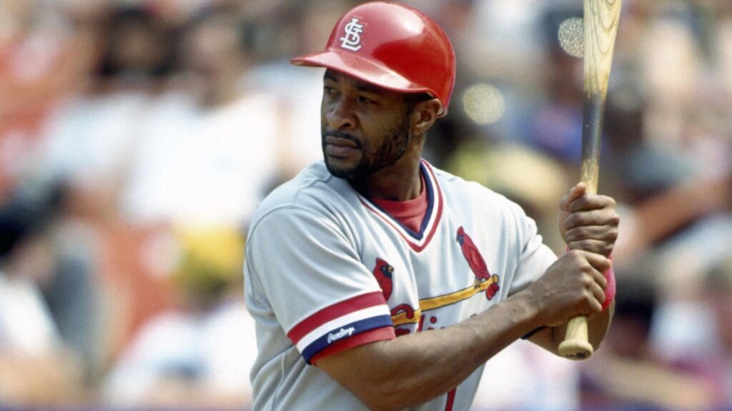 May 26, 1991; Flushing, NY, USA; FILE PHOTO; St. Louis Cardinals shortstop (1) Ozzie Smith at bat against the New York Mets at Shea Stadium during the 1991 season.