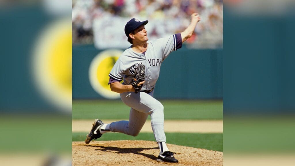 Jul 20, 1991; Oakland, CA, USA; FILE PHOTO; New York Yankees pitcher (57) Steve Howe in action against the Oakland Athletics at Oakland Coliseum.