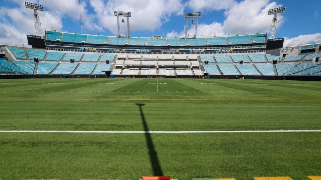 Jun 13, 2023; Jacksonville, Florida, USA; a general view of the stadiuim before Jacksonville Jaguars mandatory mini camp at TIAA Bank field.