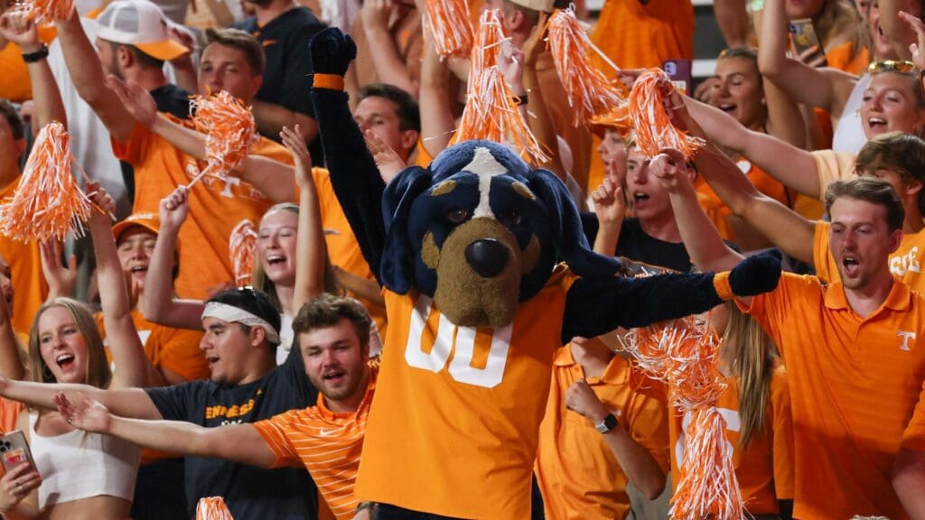 Tennessee Volunteers mascot Smokey during the second half against the Ball State Cardinals at Neyland Stadium
