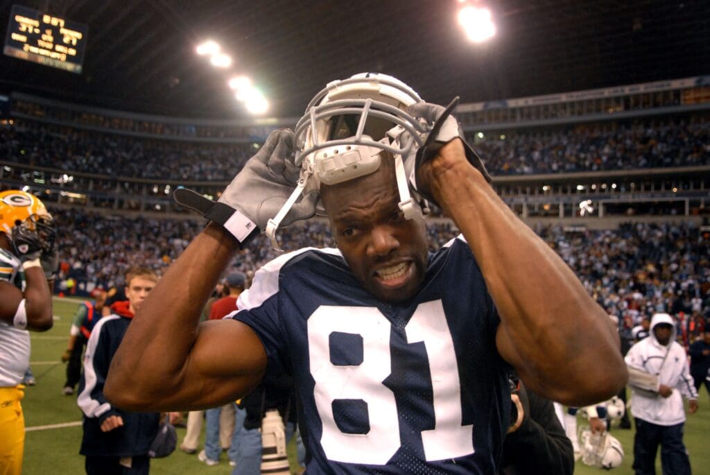 Nov. 29, 2007; Irving, TX, USA; Dallas Cowboys wide receiver Terrell Owens (81) against the Green Bay Packers at Texas Stadium.