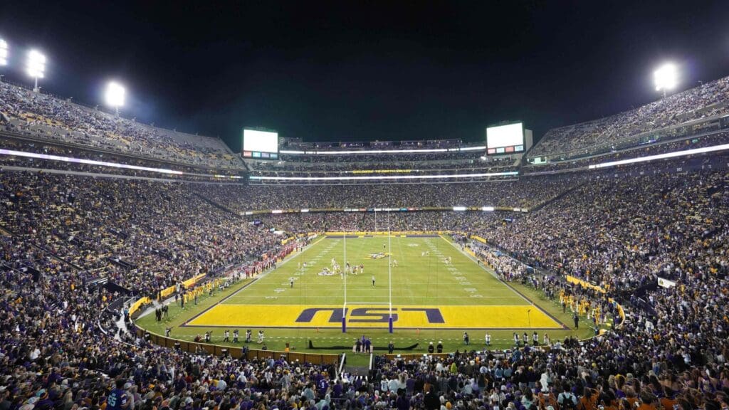 Nov 13, 2021; Baton Rouge, Louisiana, USA; A general overall view of Tiger Stadium during a game between the LSU Tigers and the Arkansas Razorbacks