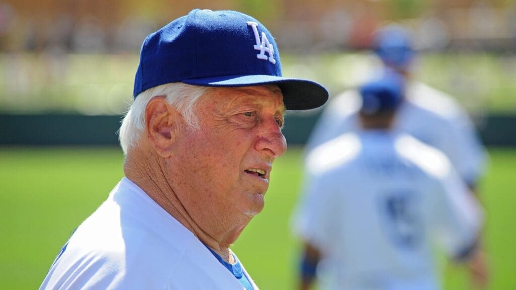 Mar. 13, 2009; Glendale, AZ, USA; Los Angeles Dodgers coach Tommy Lasorda prior to the game against the Texas Rangers at The Ballpark at Camelback Ranch.