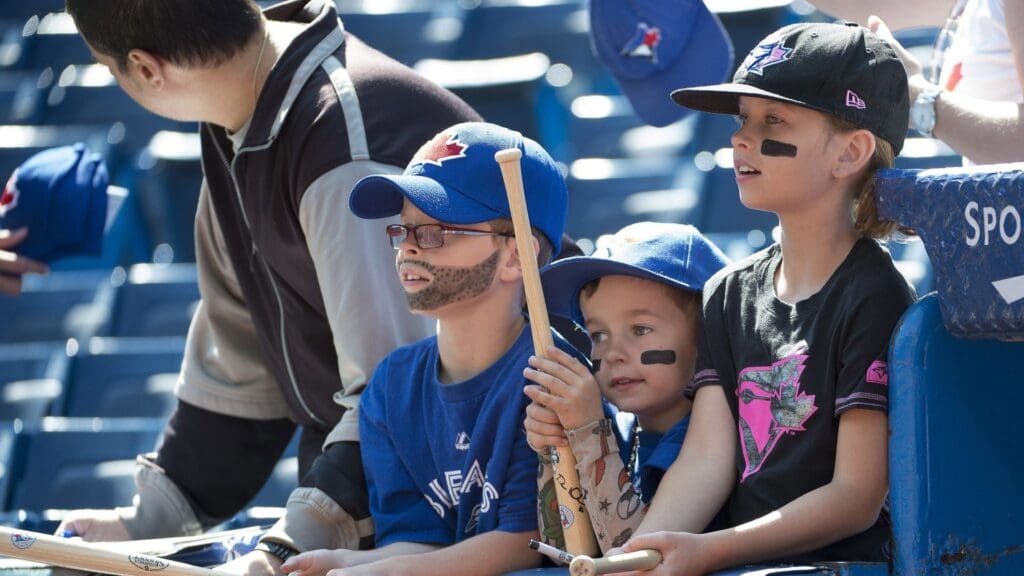 Aug 10, 2014; Toronto, Ontario, CAN; Toronto Blue Jay fans watch batting practice before a game between the Detroit Tigers and the Toronto Blue at Rogers Centre