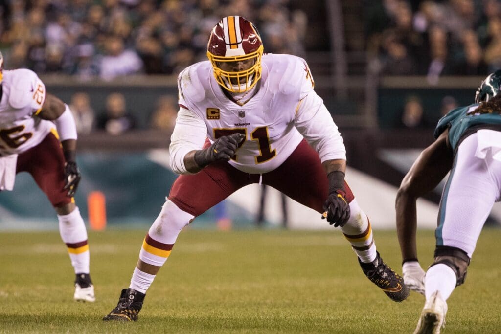 Dec 3, 2018; Philadelphia, PA, USA; Washington Redskins offensive tackle Trent Williams (71) in action against the Philadelphia Eagles at Lincoln Financial Field