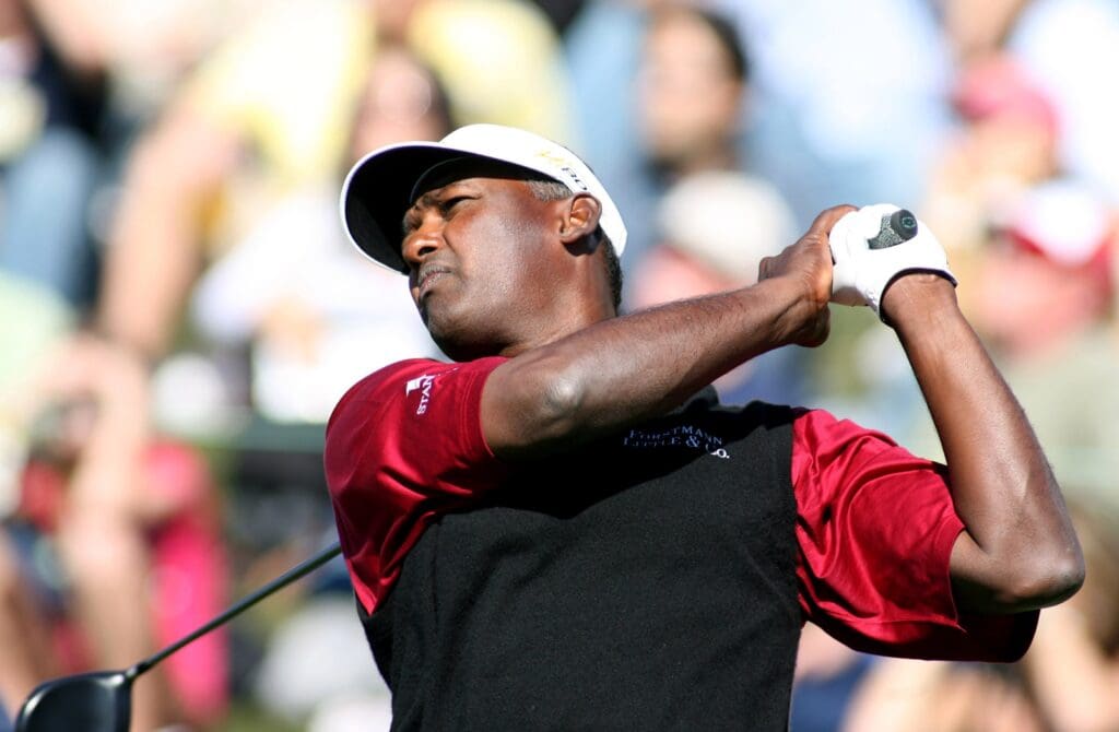 Feb 4, 2007; Scottsdale, AZ, USA; Vijay Singh during the final round of the FBR Open at the TPC Scottsdale in Scottsdale, Arizona.