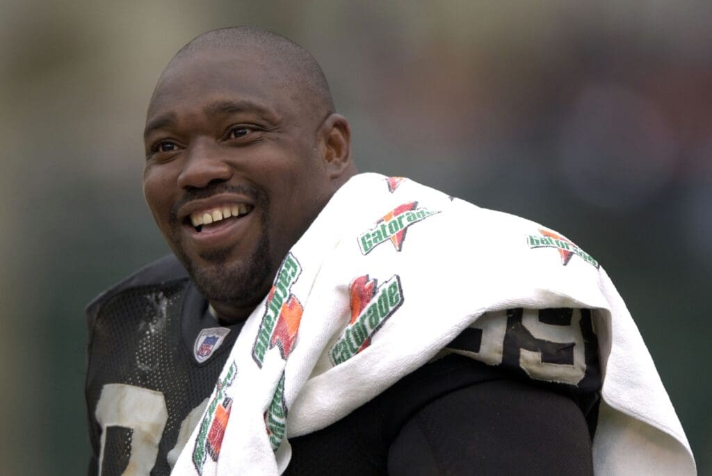 Oct 1, 2006 Oakland, CA, USA: Oakland Raiders defensive tackle (99) Warren Sapp during the 4th quarter against the Cleveland Browns at McAfee Coliseum in Oakland, CA.